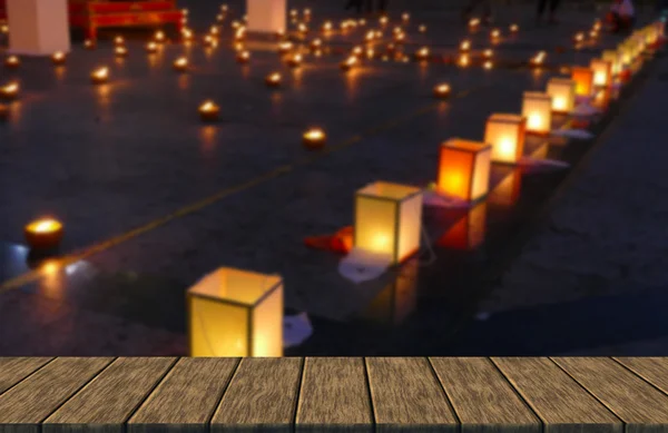 Linterna de papel y luz de vela en el festival de Yeepeng — Foto de Stock