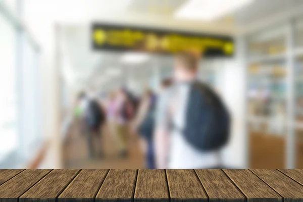 Blurry defocused image of passenger at the airport terminal — Stock Photo, Image