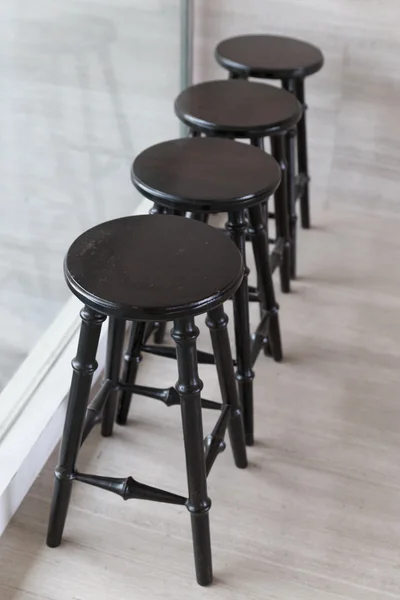 Wooden chair stool at the balcony — Stock Photo, Image