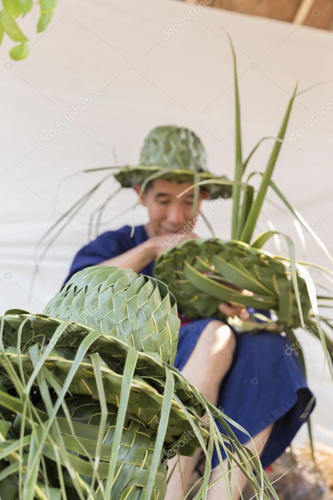 palm frond hat