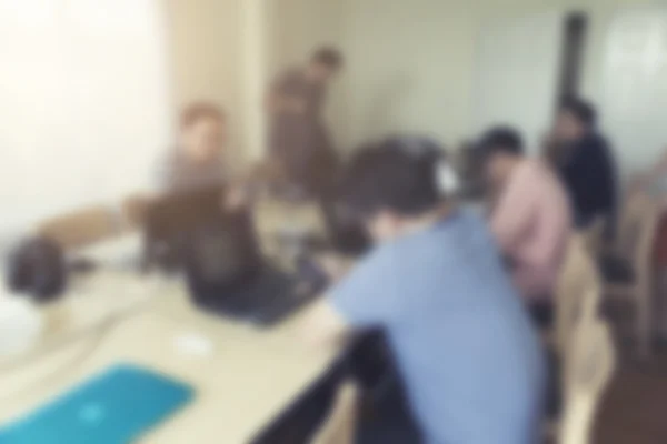 People with notebook in meeting room for background, blur and vi — Stock Photo, Image