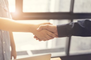 işadamı el sıkışma için iş acquisiton kavramı