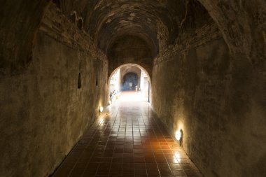 Mağara tünel altın buddha heykeli