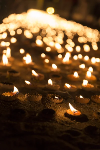 Candle light glowing at night — Stock Photo, Image