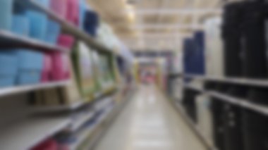 koridor veya süpermarkette - backg olarak kullanmak bulanıklık satan ürün