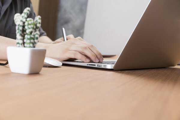 businessman working with computer laptop on office desk