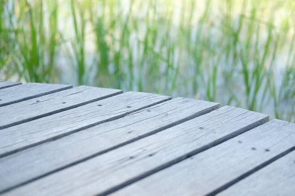 Wooden Table Rice Paddy Field Background Montage Display Product — Stock Photo, Image