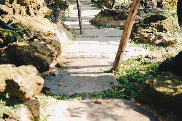 Chodník Dekorativní Skalní Kámen Zahradní Park — Stock fotografie