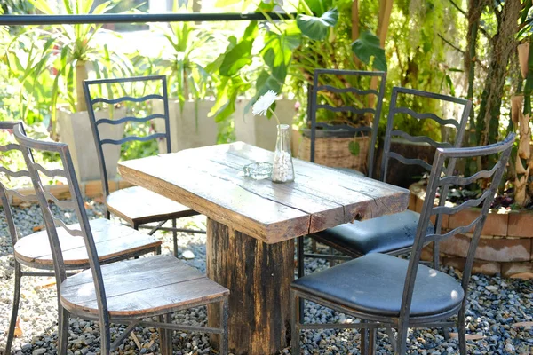 Asiento Silla Madera Para Descansar Jardín Casa — Foto de Stock