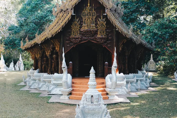 Temple Bouddhiste Bois Asiatique Monastère Thaïlande — Photo