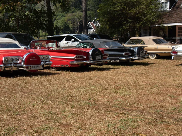 Chiang Mai Tailandia Enero 2021 Automóvil Chevrolet Rojo Clásico Antiguo —  Fotos de Stock