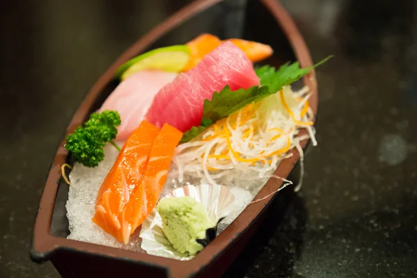 The sushi set composing of tuna, salmon , imitating crab stick — Stock Photo, Image