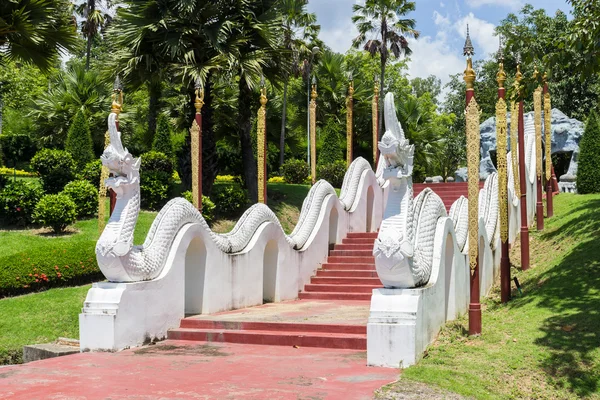 The naga sculpture on staircase rail — Stock Photo, Image