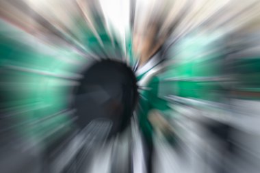 Beyaz, yeşil ve siyah renk radyal hareket bulanıklığı illüstrasyon abst