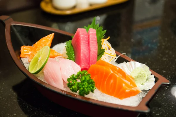 The sushi set composing of tuna, salmon , imitating crab stick — Stock Photo, Image