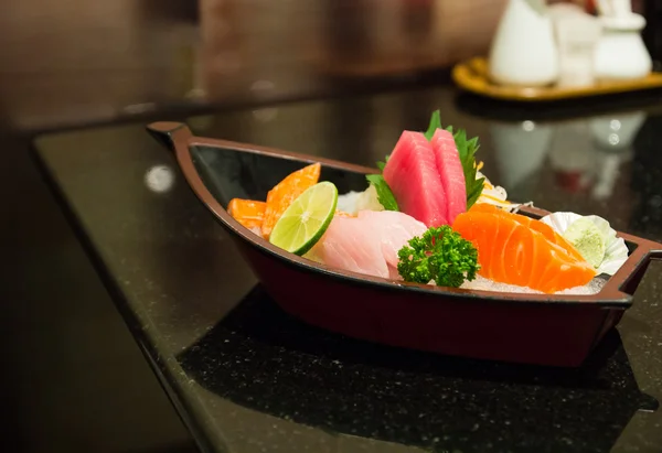 The sushi set composing of tuna, salmon , imitating crab stick — Stock Photo, Image