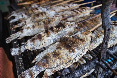 ızgara tuzlu balık şiş