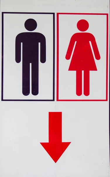 Black man and red woman toilet icon — Stock Photo, Image