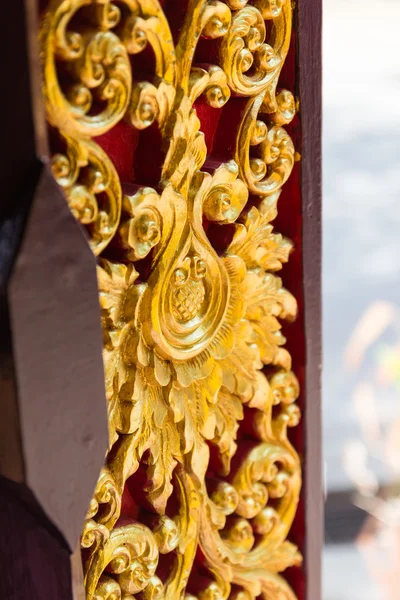 Thailand traditional flower carving art on the window — Stock Photo, Image