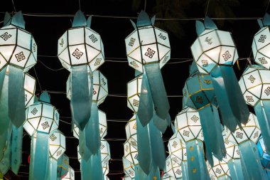 Tayland geleneksel dekorasyon kağıt fener 