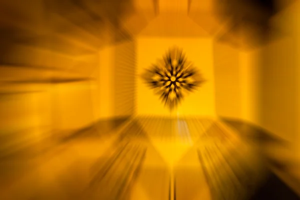 Bande de couleur jaune mouvement radial flou abstrait — Photo