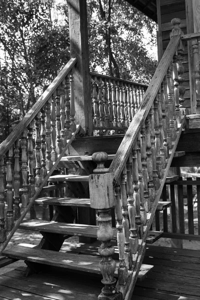 Thailand traditional old wooden stair — Stock Photo, Image