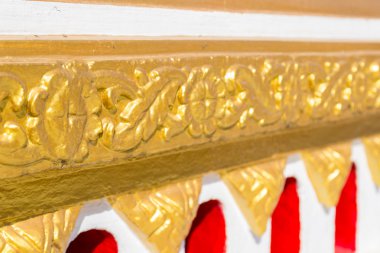 Altın oyma dekorasyon Budist tapınağı duvar