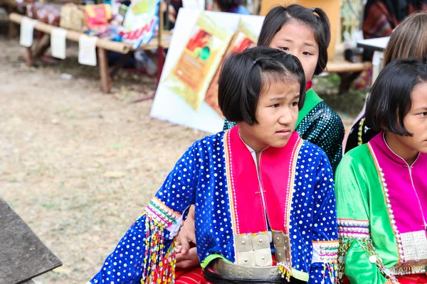 Thailand hill tribe girl with traditional costume — Stock Photo, Image