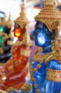 arka plan için mavi Buda heykelinin bulanık ufuk görüntü