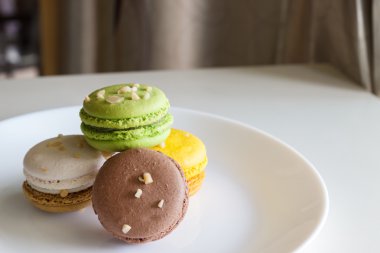 Turuncu, beyaz, kahverengi yeşil magaroon 