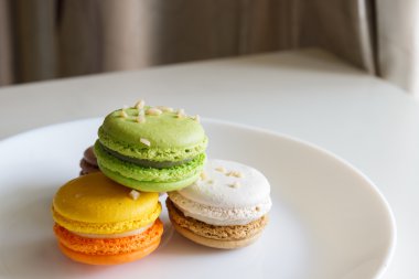 Turuncu, beyaz, kahverengi yeşil magaroon 