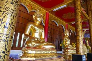 Manastır Tayland altın buddha heykeli