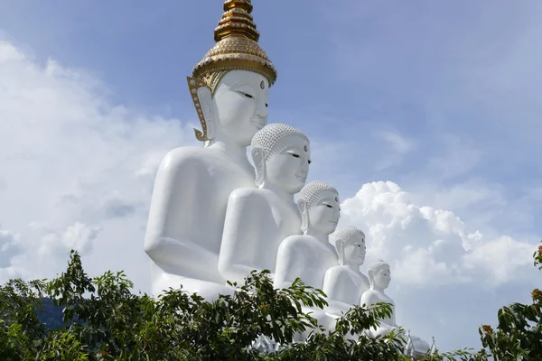 Côté droit de la statue de 5 bouddha blanc — Photo