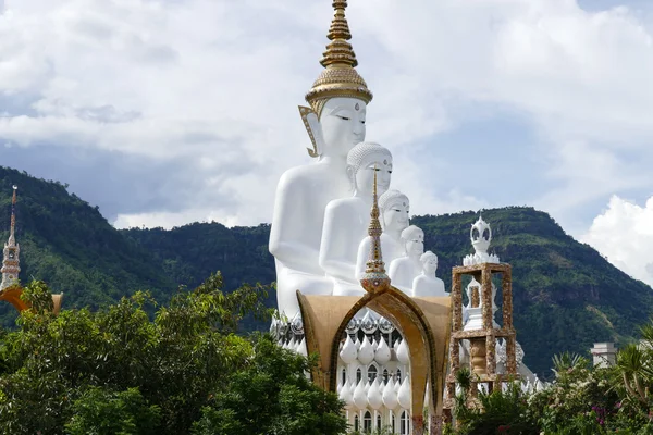 5 white buddha statue — Stock Photo, Image