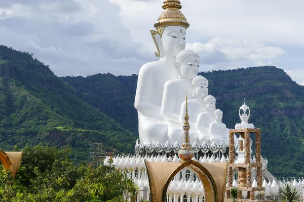 5 white buddha statue — Stock Photo, Image