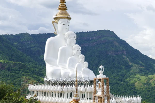 5 white buddha statue — Stock Photo, Image
