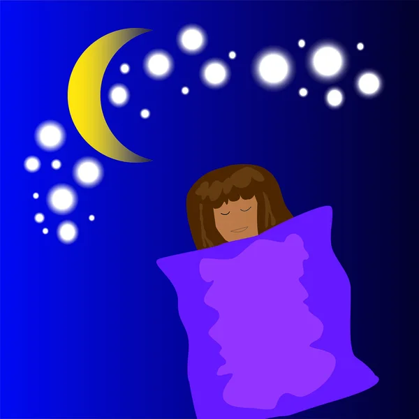 Sleeping girl cartoon — Stock Photo, Image