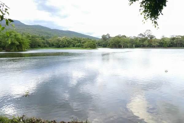 Scenic of the mountain and the pond — Stock Photo, Image