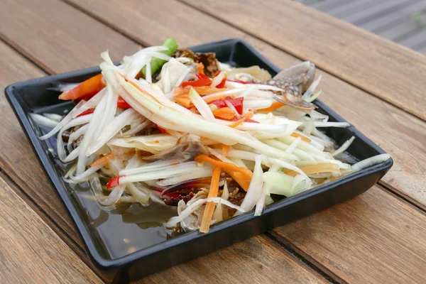 Salada de mamão com caranguejo — Fotografia de Stock