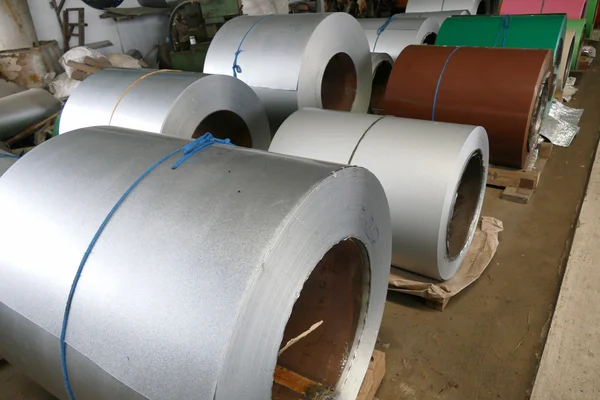 Metal roll for production metal sheet — Stock Photo, Image