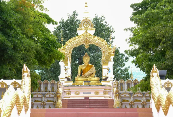 Altın buddha heykeli için gitmek için merdiven — Stok fotoğraf