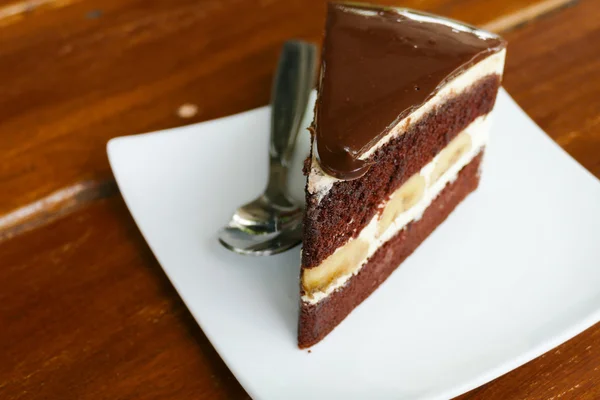 Pastel de plátano y chocolate — Foto de Stock