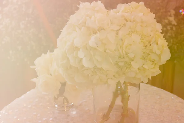 Ramo de rosa blanca y hortensia con foco suave y filt de color —  Fotos de Stock
