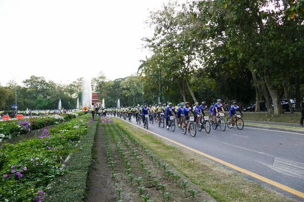 Gente montando la bicicleta alrededor de la ciudad de Chiang Mai en "Bike for da — Foto de Stock