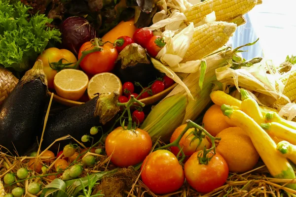 Keverjük össze a zöldség- és gyümölcs csendélet — Stock Fotó