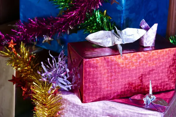 圣诞和新年概念礼品盒礼物 — 图库照片