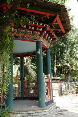 Bahçedeki Bhutan mimari tasarım