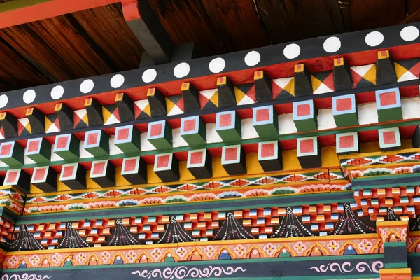 Il dipinto sull'architettura del Bhutan — Foto Stock