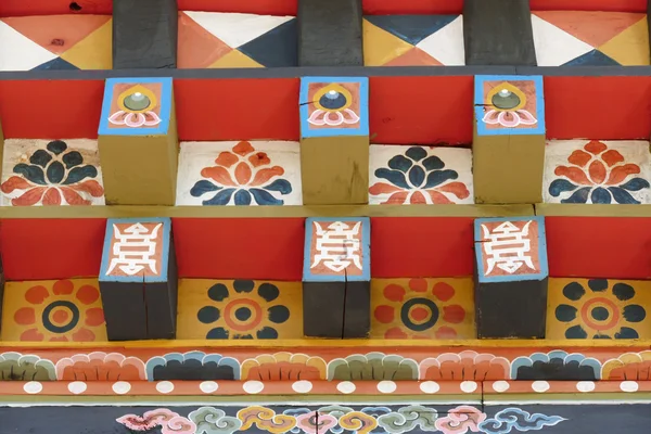 Målningen på Bhutan arkitekturen — Stockfoto