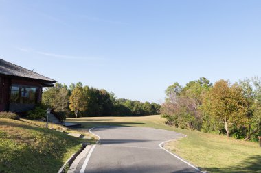 park Road ve çim bahçesinde 